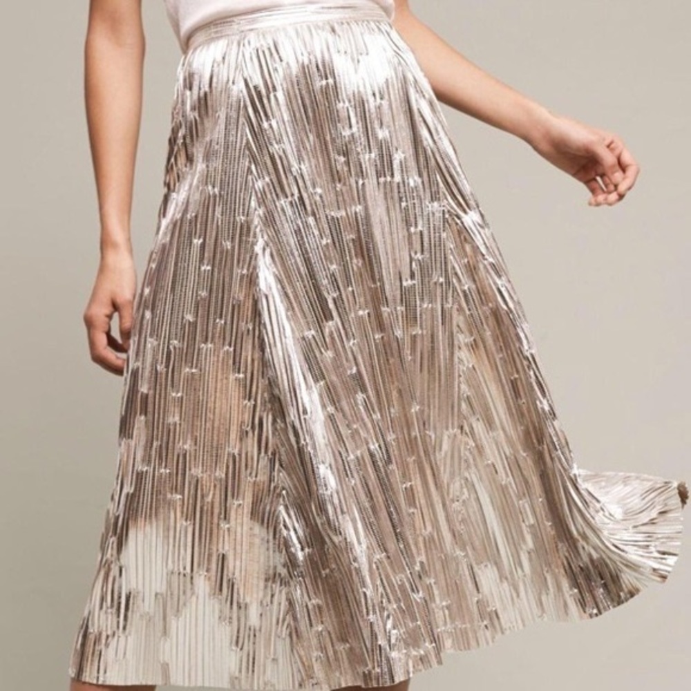Maeve Eclat Metallic MIDI Skirt
